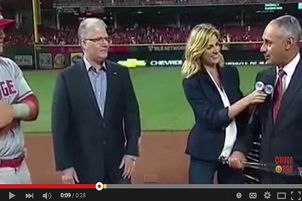 Awkward Moments: MLB Commissioner Rob Manfred Pokes Erin Andrews