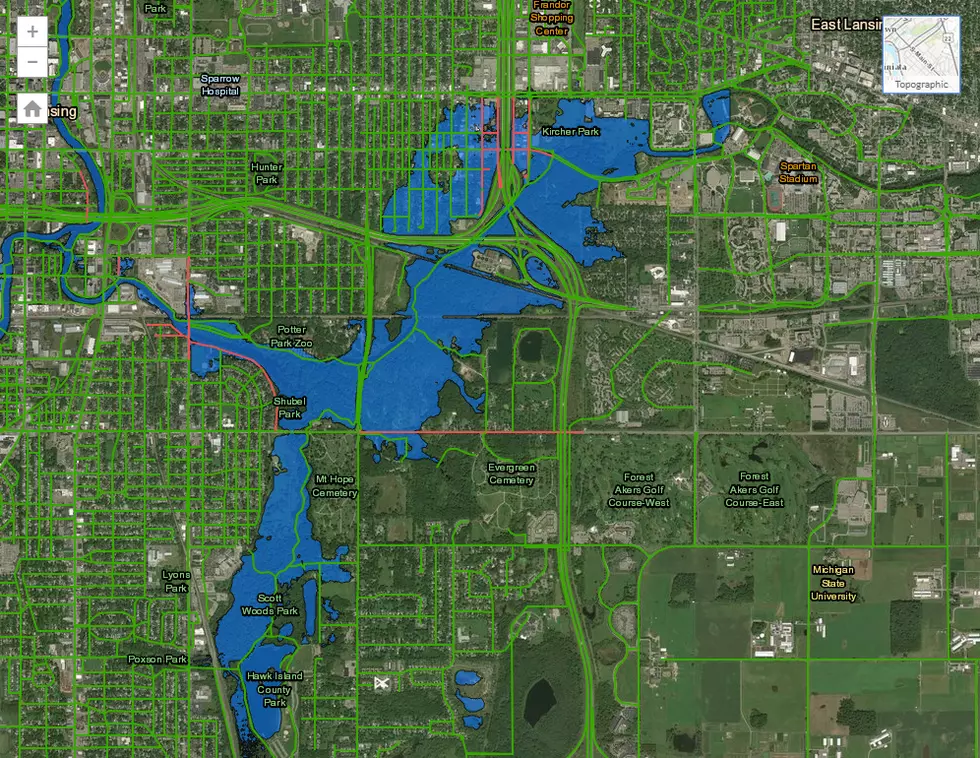 Map of Flooded Lansing Streets