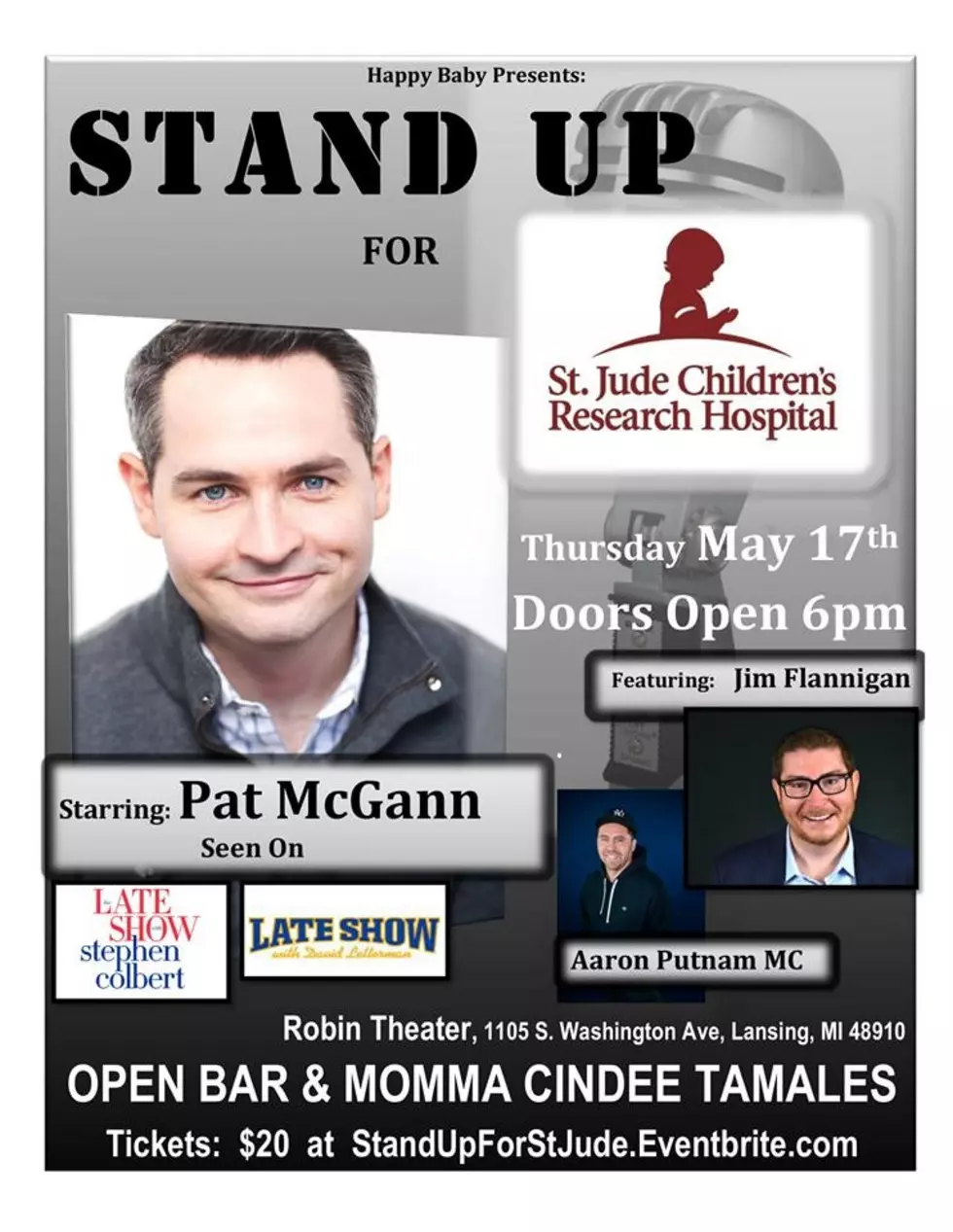 POSTPONED: Lansing Comedy Benefit for St. Jude&#8217;s Children&#8217;s Hospital