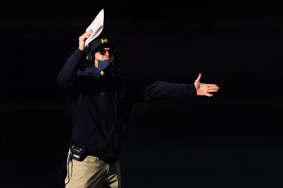 Michigan’s Jim Harbaugh Doesn’t Get How Masks or Mics Work