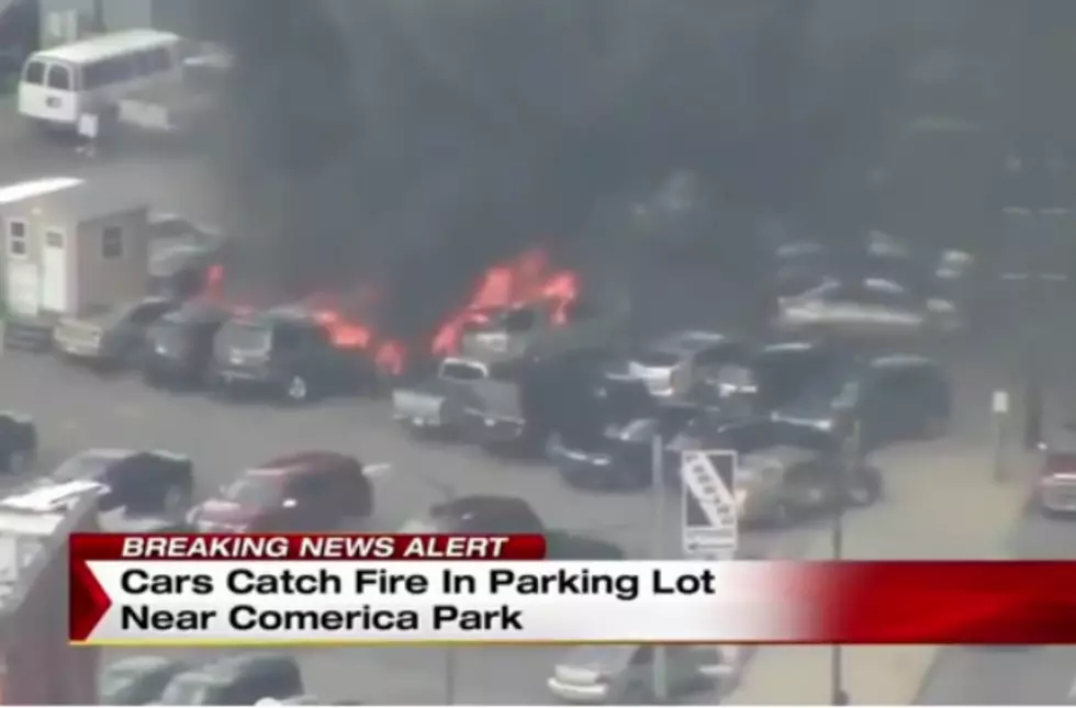 Multiple Cars Catch On Fire Near Comerica Park
