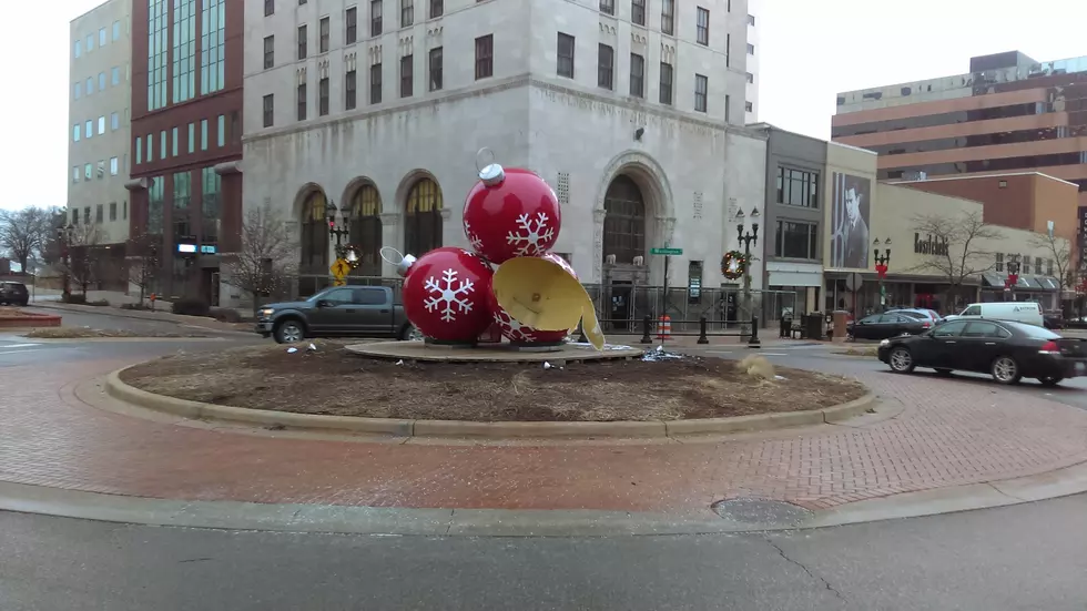 Crash Destroys Christmas Ornament In Downtown Lansing Roundabout