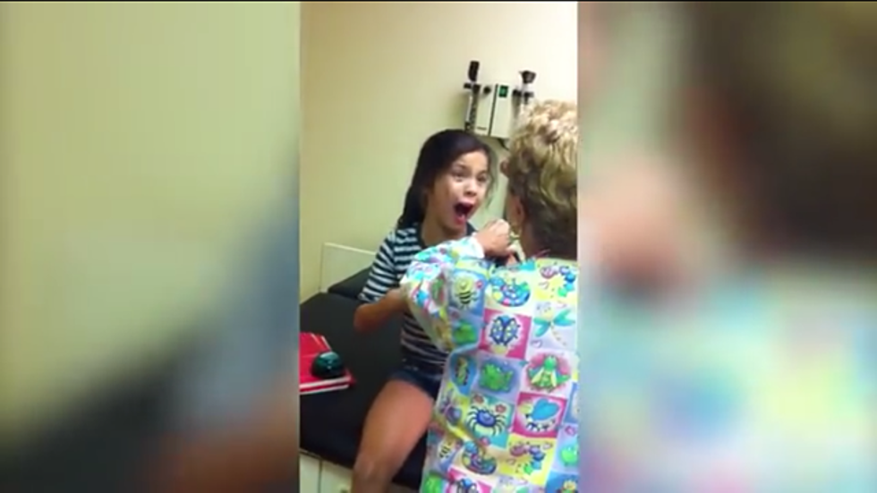 Little Girl Freaks Out During Flu Shot [VIDEO]
