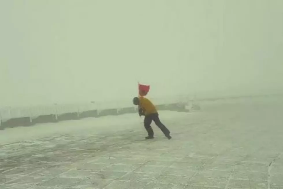 Watch as 100 MPH Wind Knocks This Man Over on Mount Washington