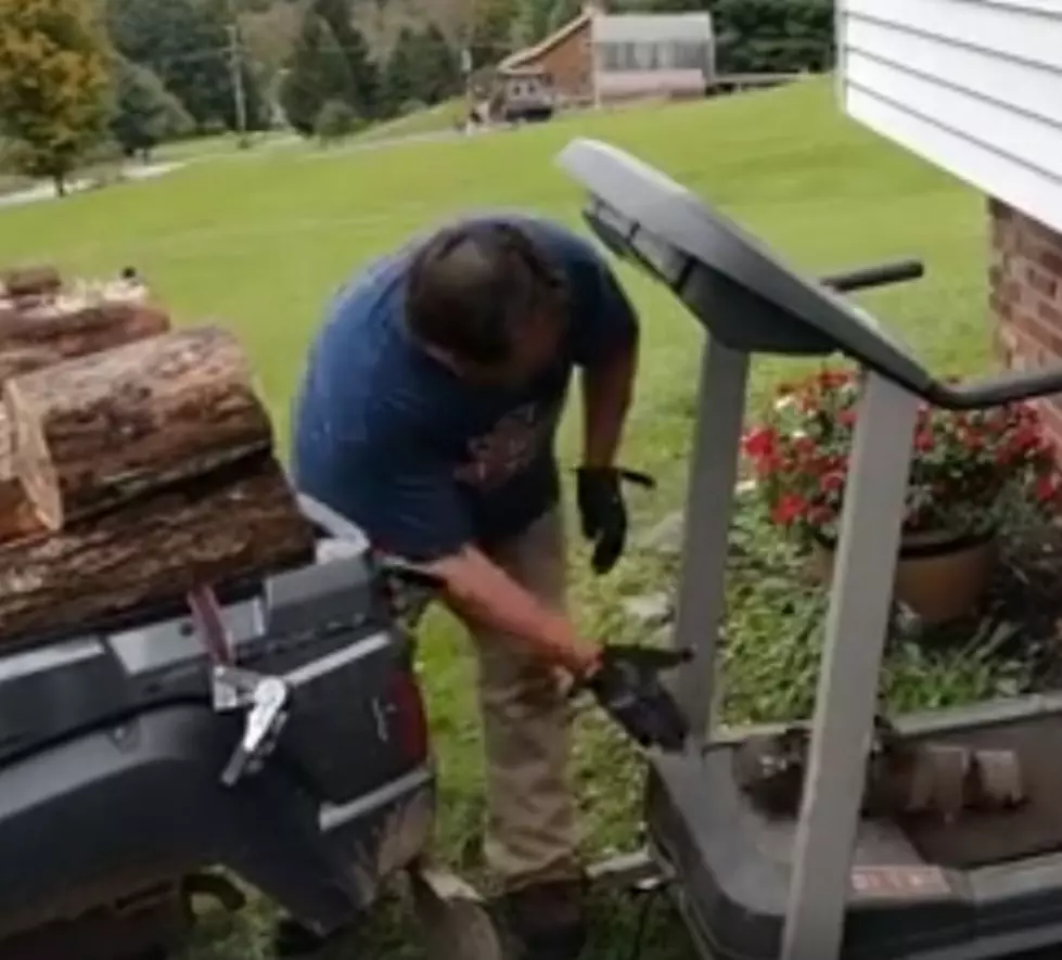WATCH: Man Uses Treadmill To Bring Firewood Into Home
