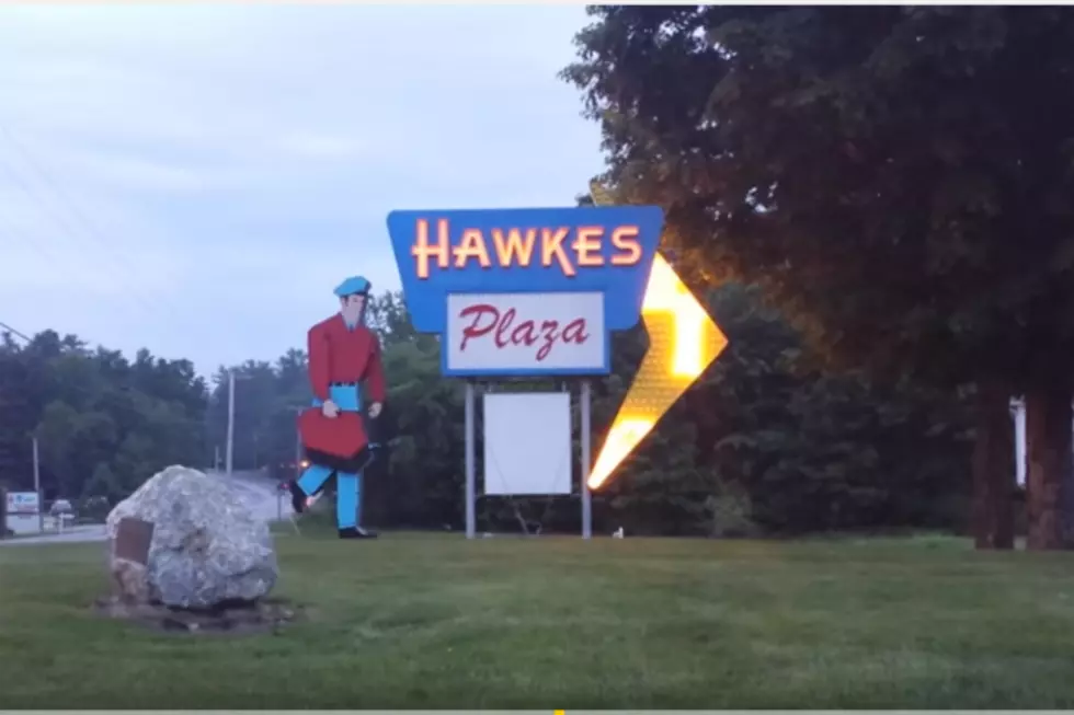 You Can Now Eat at Hawke’s Plaza. Where the Giant TV Repair Man Lives!