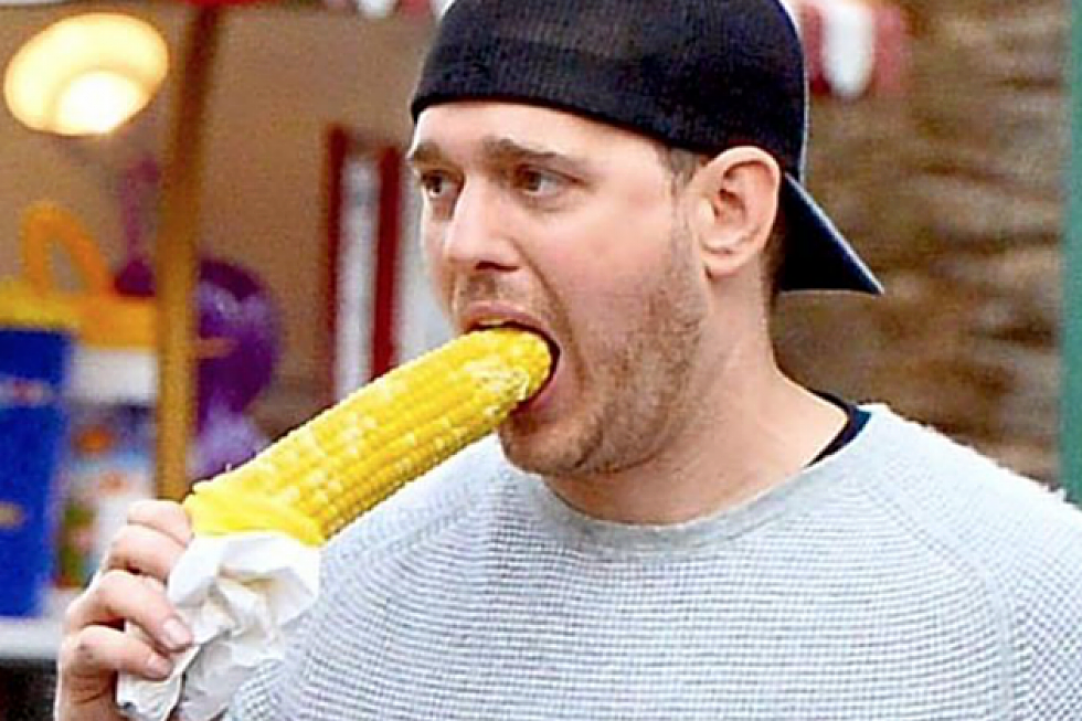Michael Buble Becomes a Naughty Meme While Eating a ‘Corny’ Snack