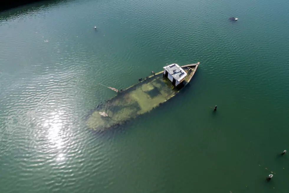WATCH: There’s an Old Fishing Boat That Remains Half Submerged In Boothbay