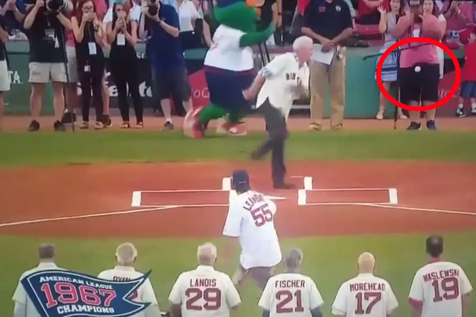 WATCH: A Photographer Gets Hit in the Junk By the Ceremonial First Pitch at Fenway Park