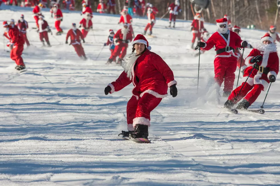Watch 160 Santas Skiing At Sunday River