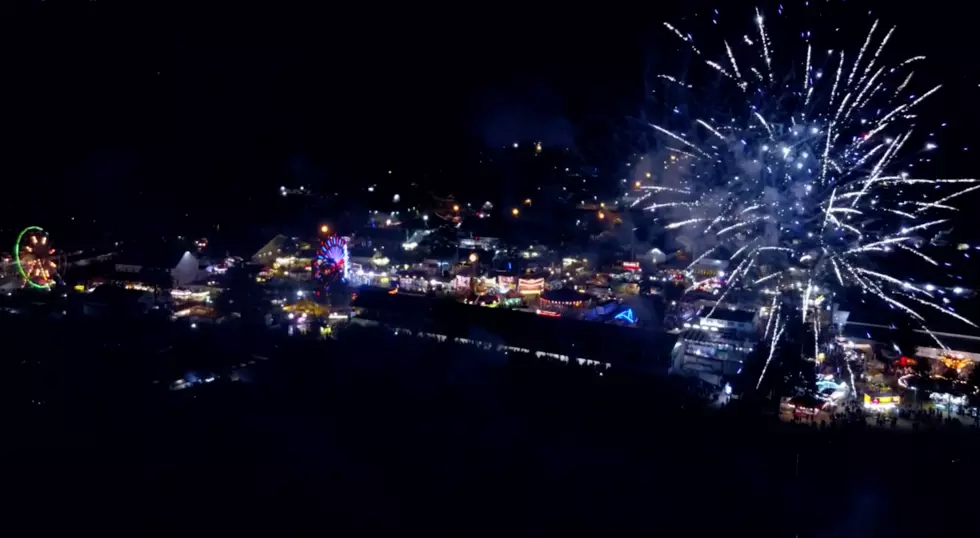 See the Fryeburg Fair Fireworks from a Drone Above the Main Track