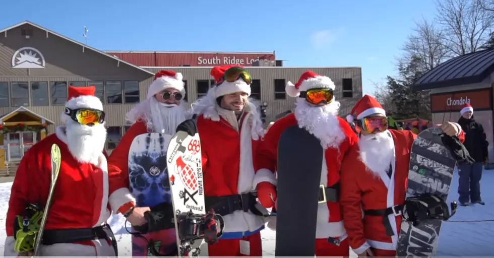 Over 200 Skiing Santas Hit the Slopes at Sunday River for Charity