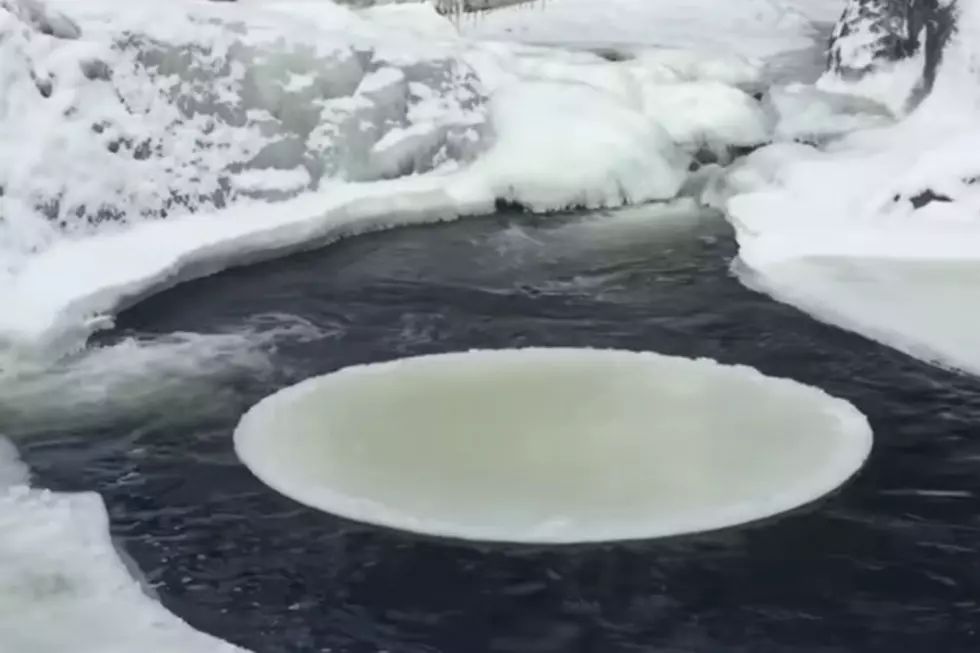 Watch: There’s a New Ice Disk Spinning Near a Maine Waterfall