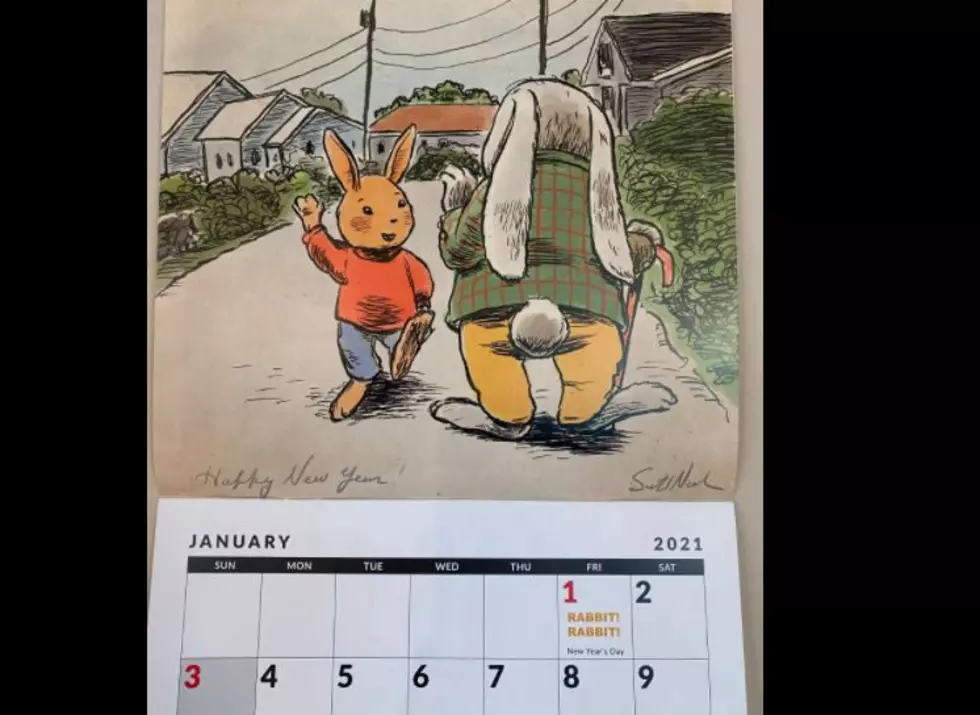 Mainer Behind Flat Stanley Makes Rabbit Rabbit Calendar for 2021