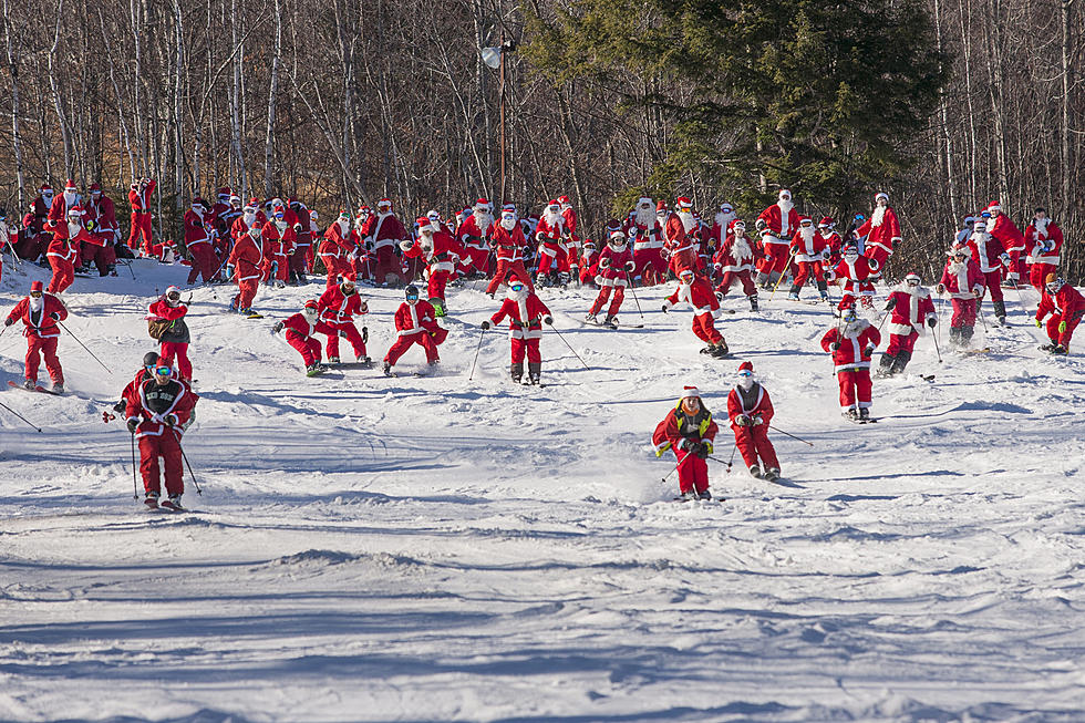 Over 200 Santas Will Be Skiing Down Sunday River’s Slopes in Maine This Weekend