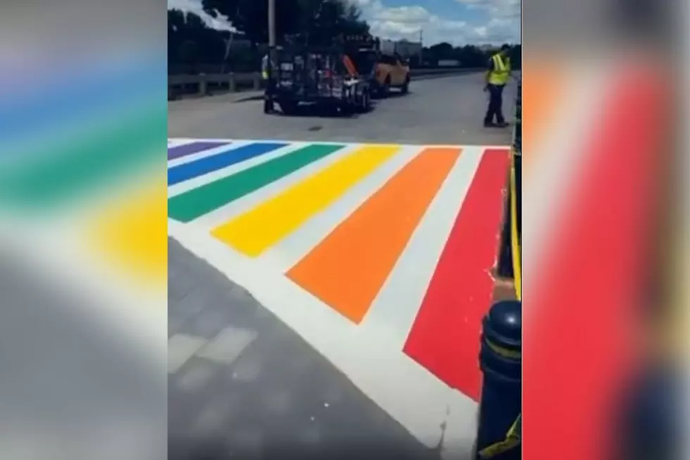 Lewiston Public Works Paints Rainbow Crosswalk For Pride Month