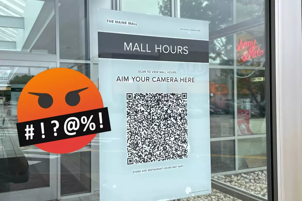 Maine Mall Hangs QR Code to Scan for Hours of Operation, Absurd!