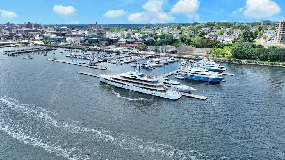 7 Birds-Eye View Photos of a Mega Yacht Docked in Portland Harbor