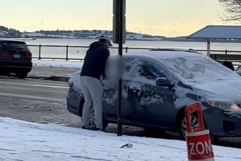South Boston, Massachusetts, Man Gets Creative With Ice Scraping