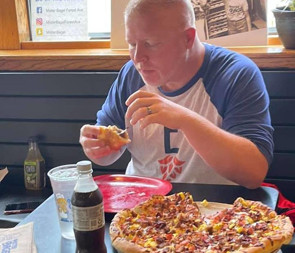 These Men Beat the Mister Bagel Breakfast Pizza Challenge