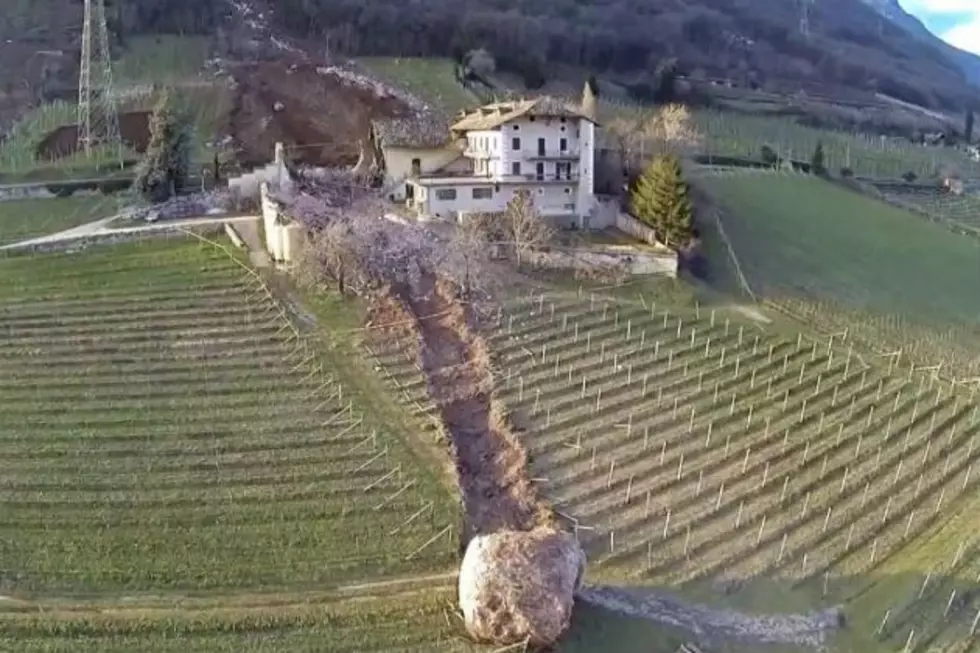Humungous Boulder Destroys House [VIDEO]