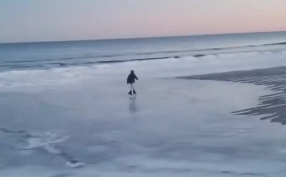 Someone Ice Skated On Long Sands Beach In York Last Weekend