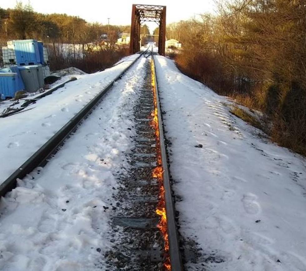 Umm, Why Are These Train Tracks in Maine On Fire?