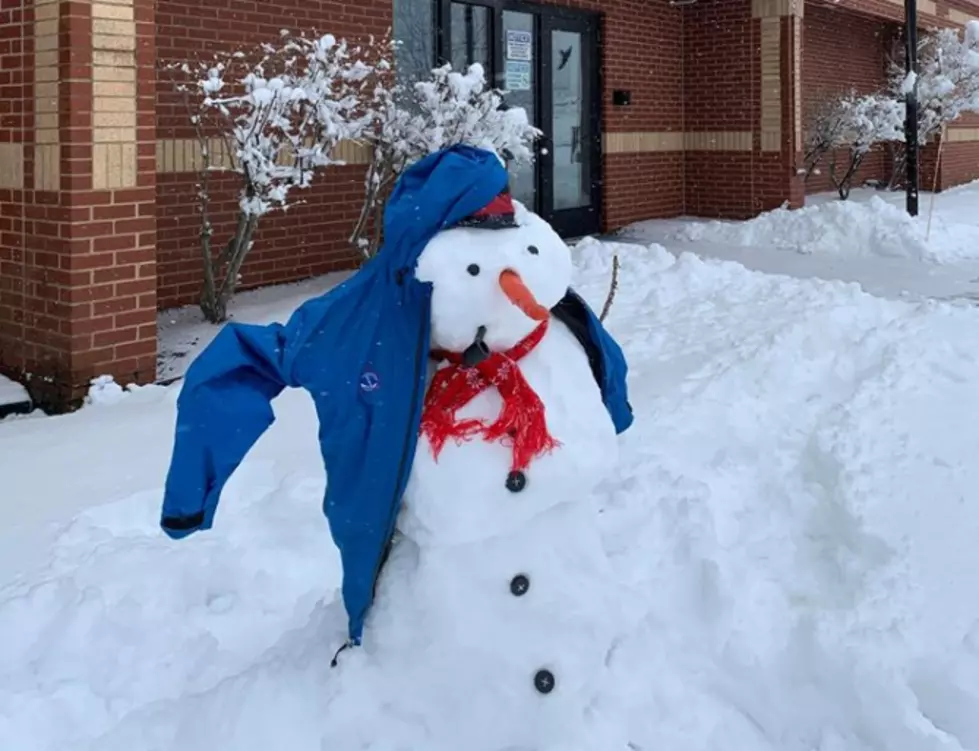 New Crew Member At NWS In Gray Built A Snowman Yesterday