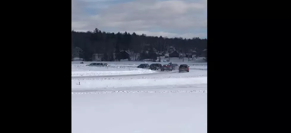 WATCH: Limousine Sets The Pace At Moosehead Lake Ice Race