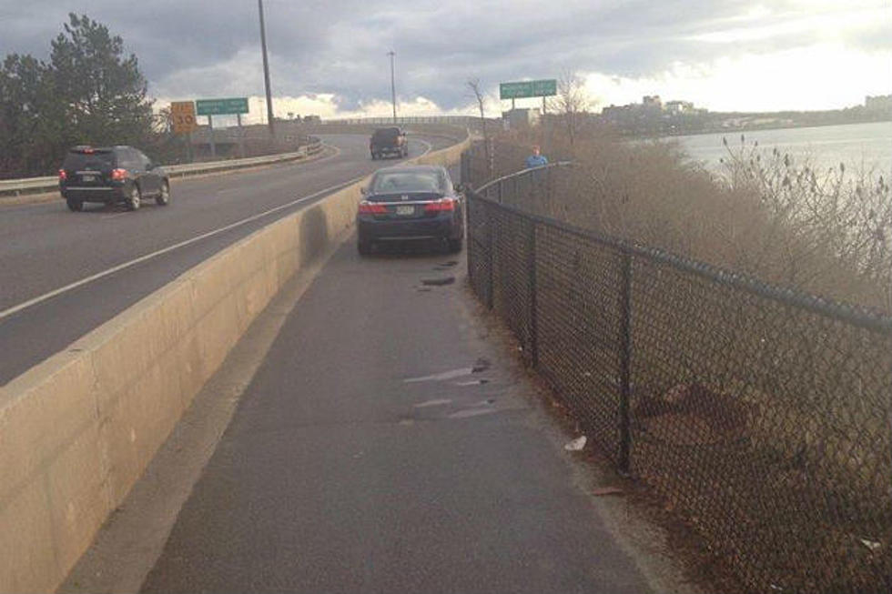 Remember That Time a Driver Took a ‘Wrong Turn’ and Ended Up Cruising on Portland’s Back Cove Walking Path?