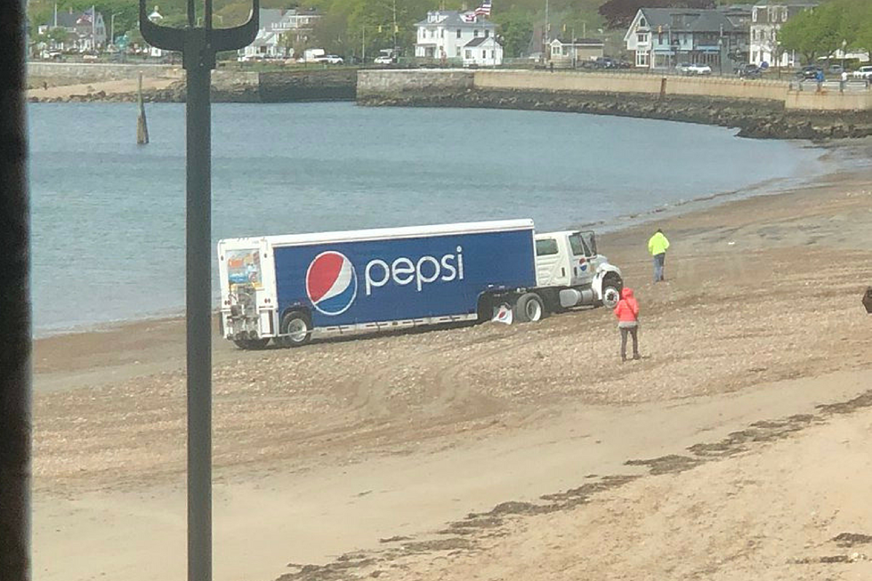 This Pepsi Truck Took a Wrong Turn and Wound Up Stuck on a New England Beach
