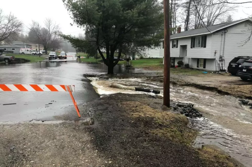 The Earth Swallowed Up A Driveway In Lisbon, Maine Due To Flooding