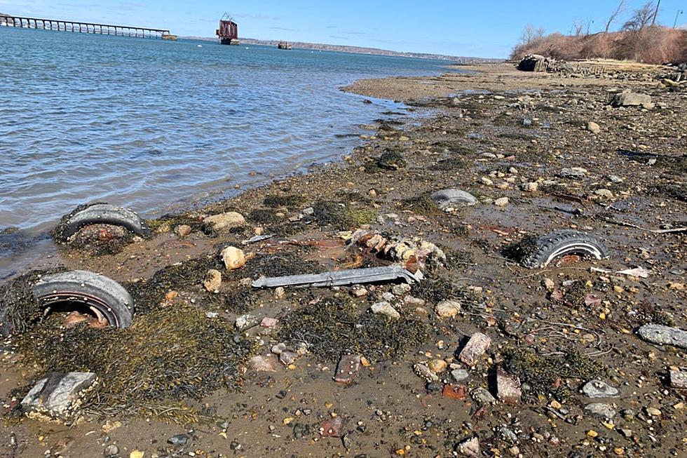 Tides Reveal Buried Car At Beach Near Eastern Promenade In Portland