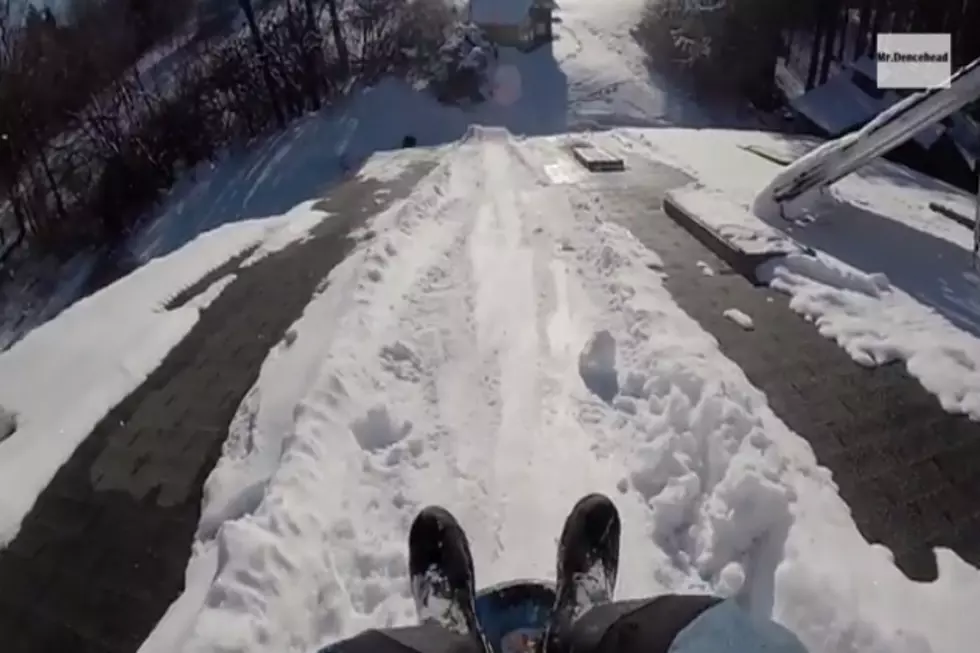 This Guy Uses His Roof As A Sledding Hill [VIDEO]
