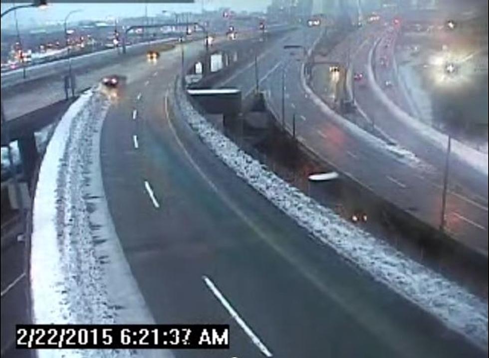 Man Drives a Truck Off I-93 North’s Top Deck, Lands on Lower Deck [VIDEO]