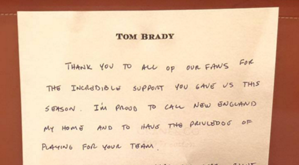 Tom Brady's Thank You
