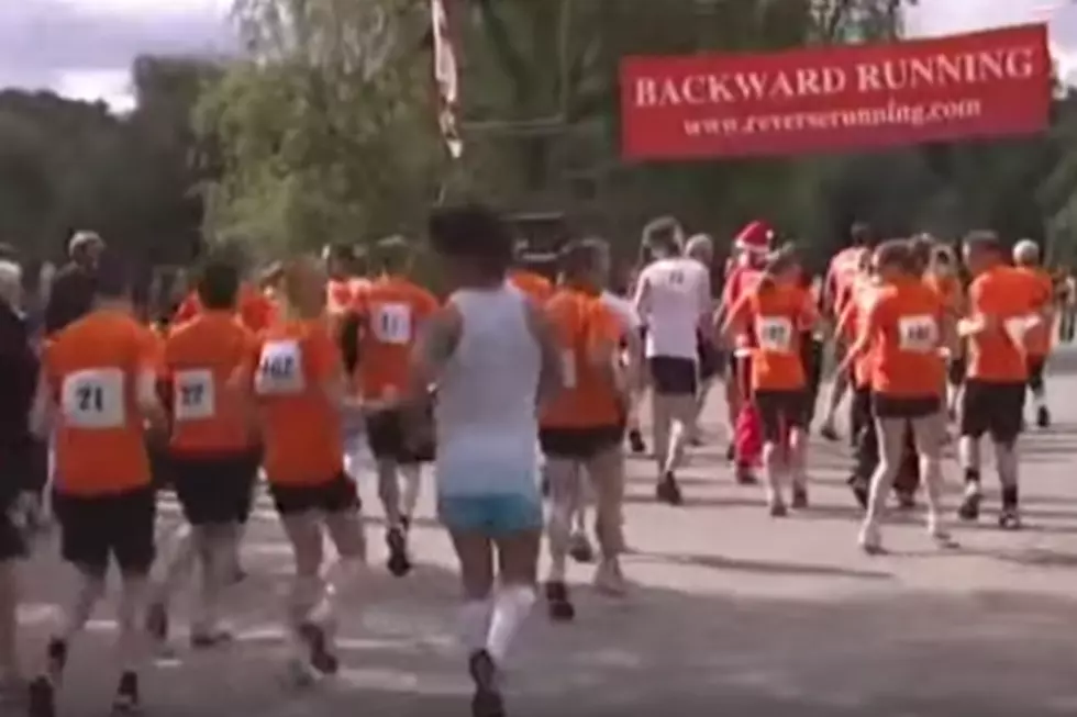 Backwards Running Competition in Reverse Video