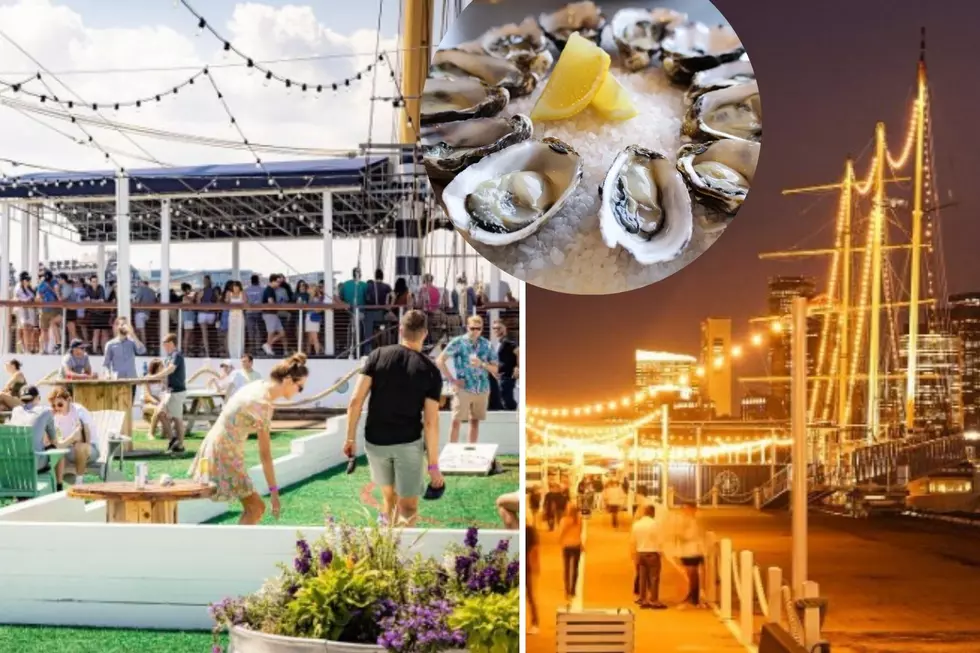 New England’s Favorite Floating Oyster Bar is Now Open With Yard Games, Drinks, and One Big Boat