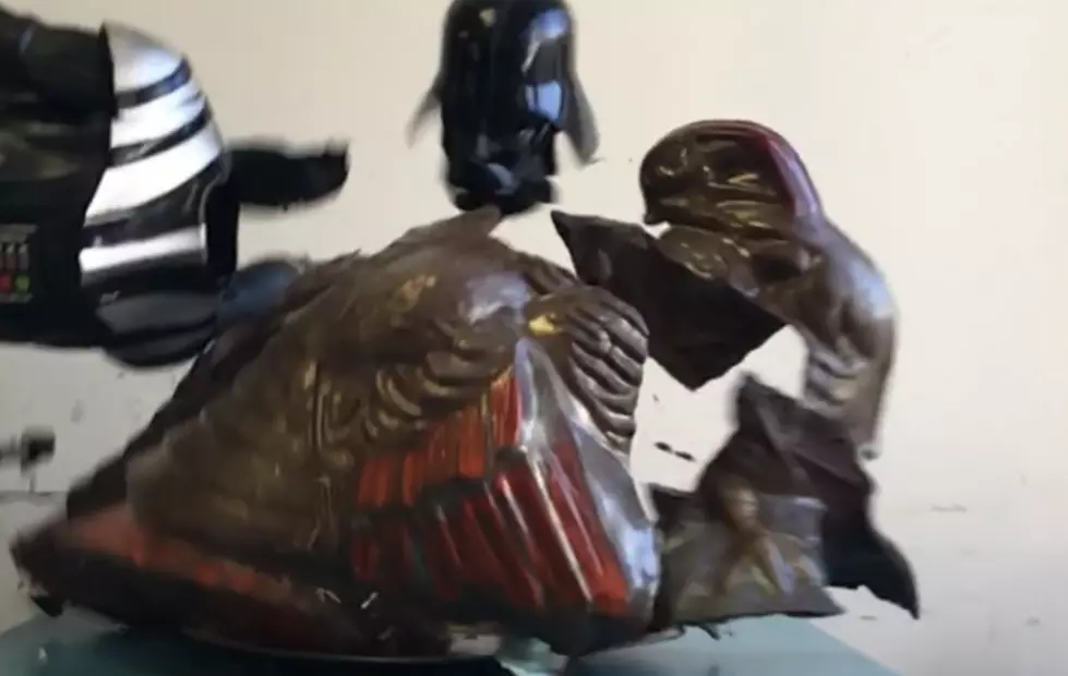 We Destroy a Giant Chocolate Turkey in Slow Motion