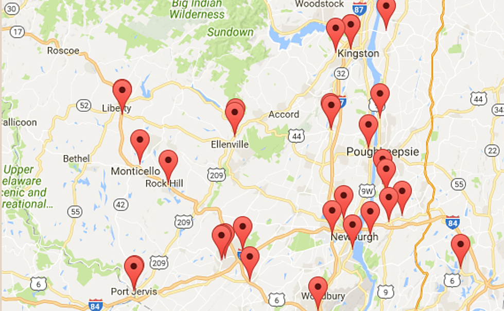 Map of Every Pinball Machine in the Hudson Valley