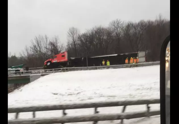 Tractor Trailer Rollover on I-84 Causing Major Backups