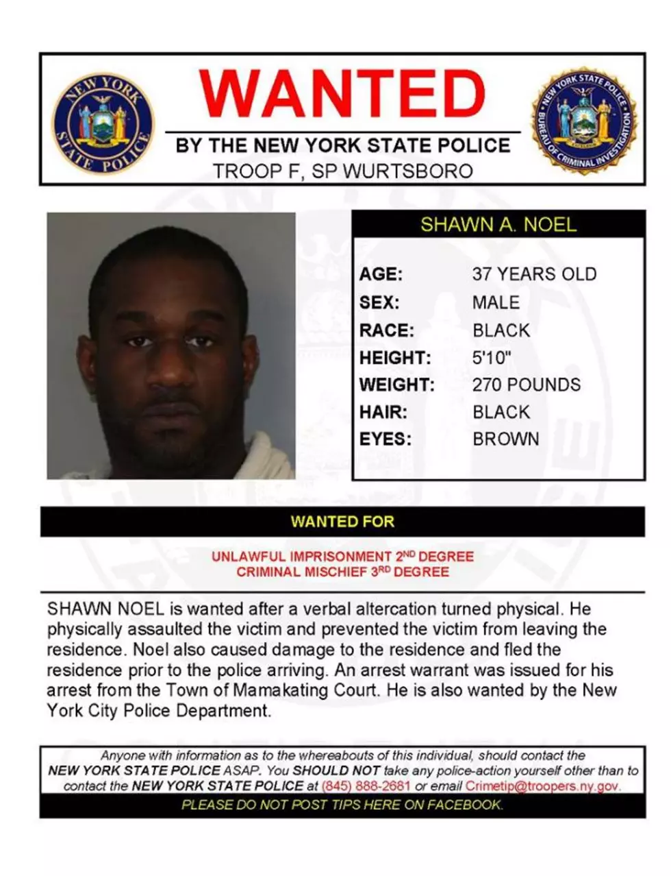 Warrant Wednesday: Sullivan County Man Wanted For Unlawful Imprisonment