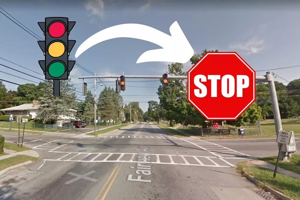 Traffic Signal Change at Busy Intersection in Poughkeepsie NY