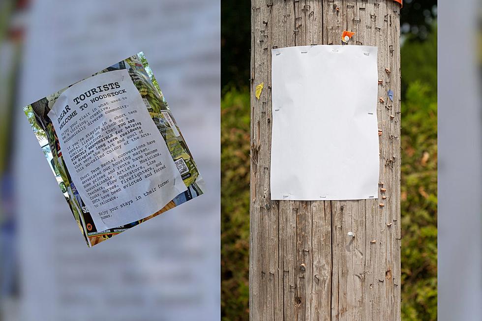 Angry Message Left on Telephone Pole in Woodstock, New York