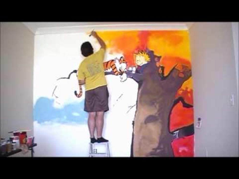 Dad Of The Year Paints ‘Calvin & Hobbes’ Mural On Son’s Wall