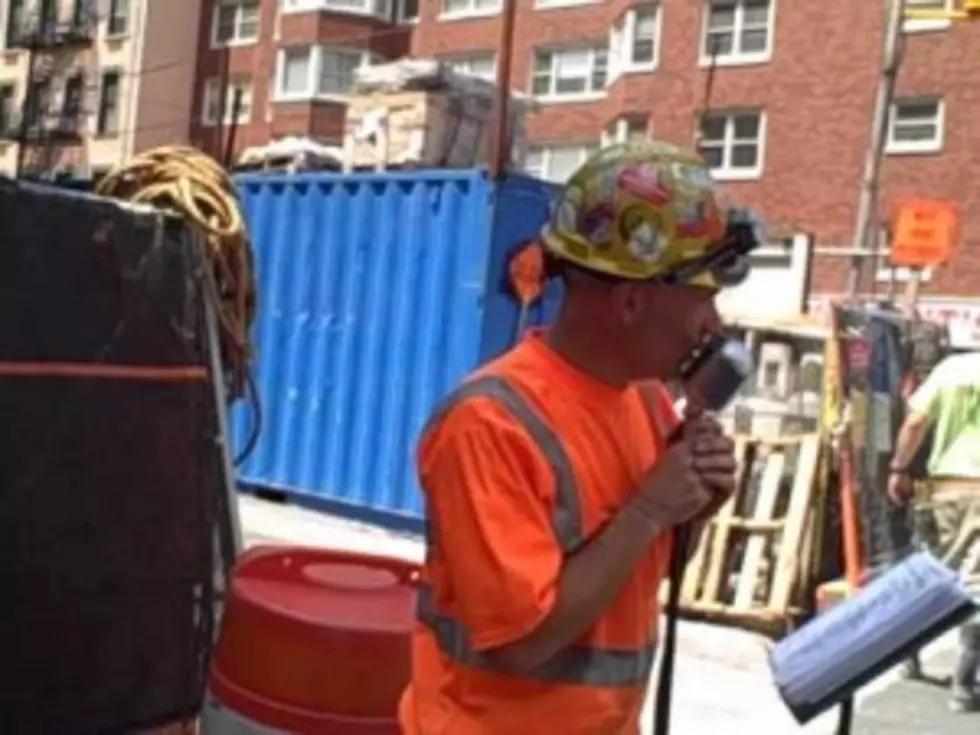 Construction Worker Does Sinatra During Lunch
