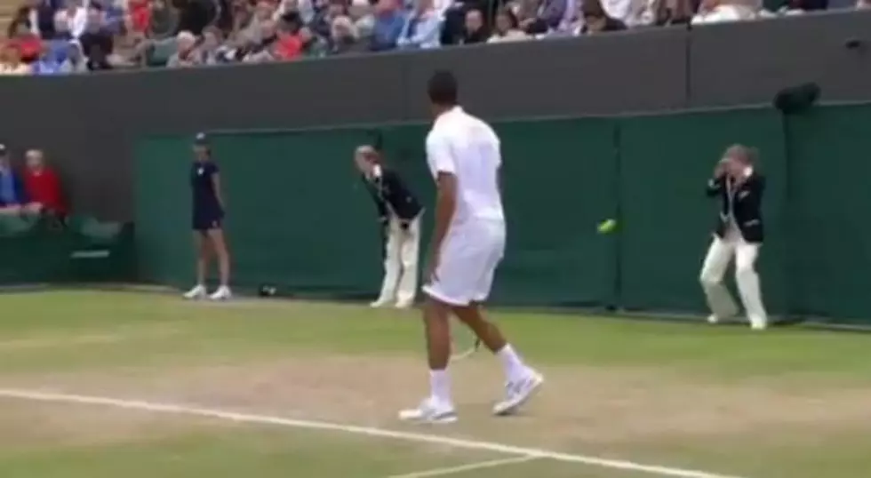 Wimbledon Line Judge Hit by Ball [VIDEO]