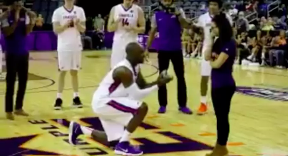 University of Evansville Basketball Player Proposes to Girlfriend on the Court [WATCH]