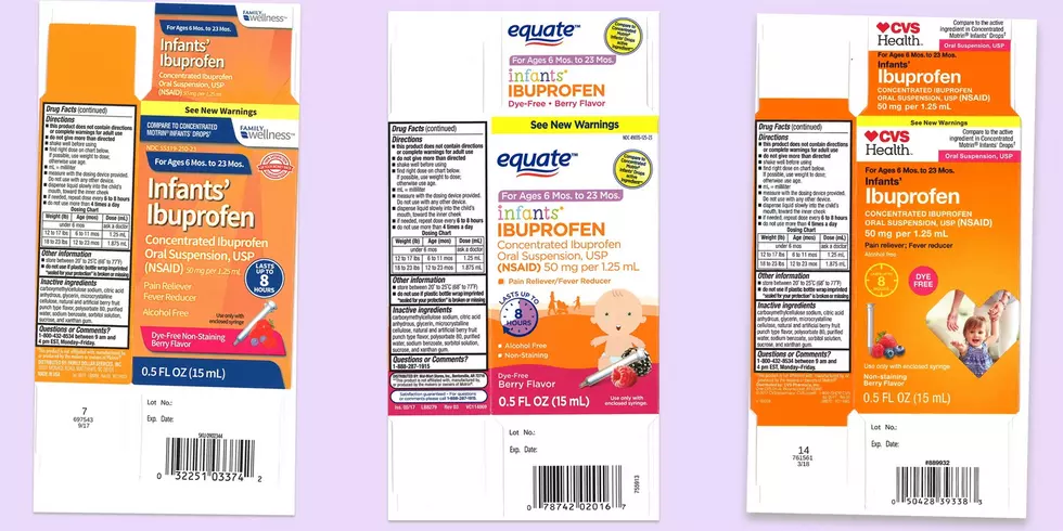 Infant/Children Ibuprofen Sold at CVS, Walmart, Family Dollar Under Recall