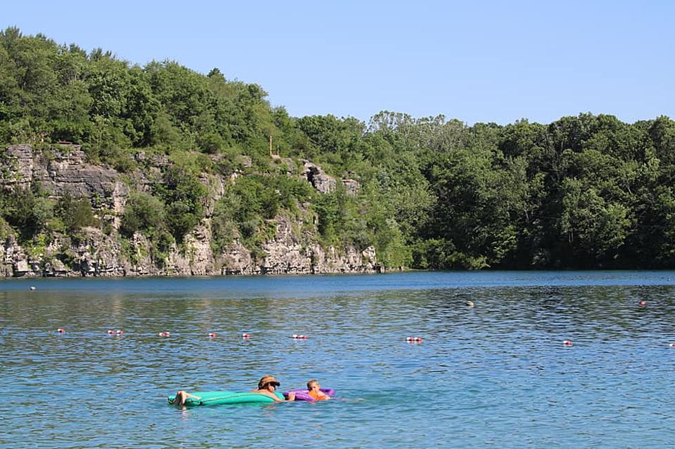 Secluded Indiana Lake With Rock Walls And A Beach Is a Private Paradise